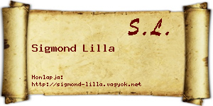 Sigmond Lilla névjegykártya